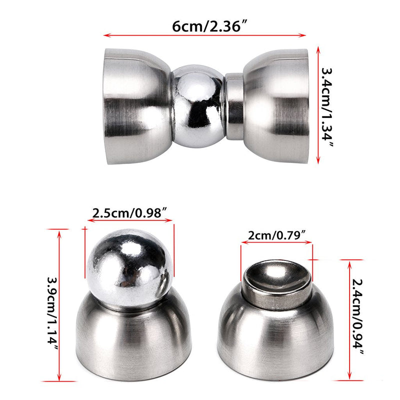 Sumnacon Powerful Magnetic Doorstop - 2 Pcs Stainless Steel Mini Door Stopper, Heavy Duty Magnetism Door Holder for Bedroom Bathroom Kitchen Home Office Silver