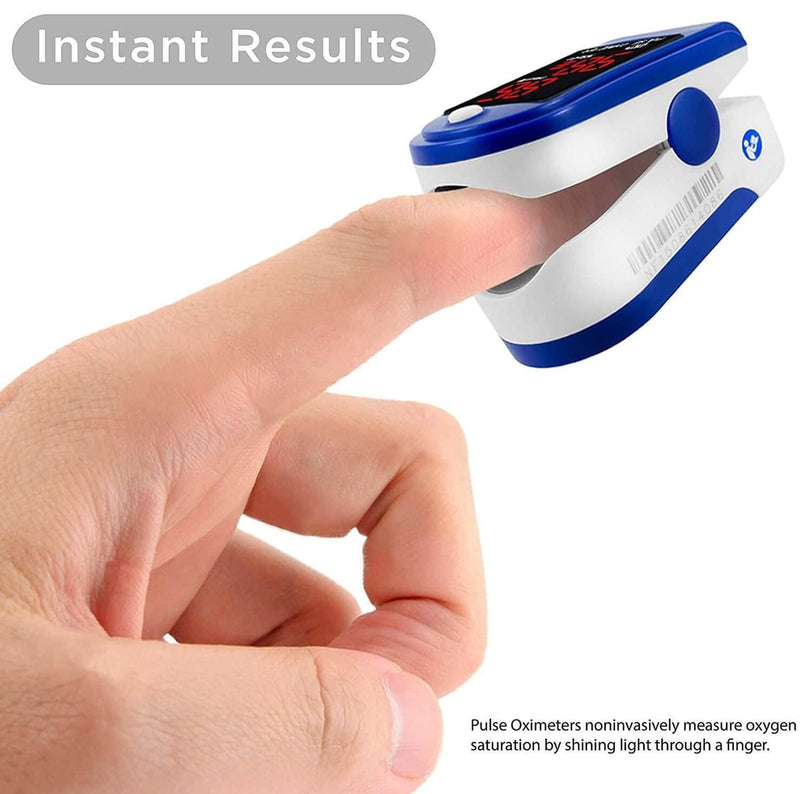 ® FL400 Pulse Oximeter Fingertip with Carrying Case, Batteries, Lanyard, and Warranty (Blue)
