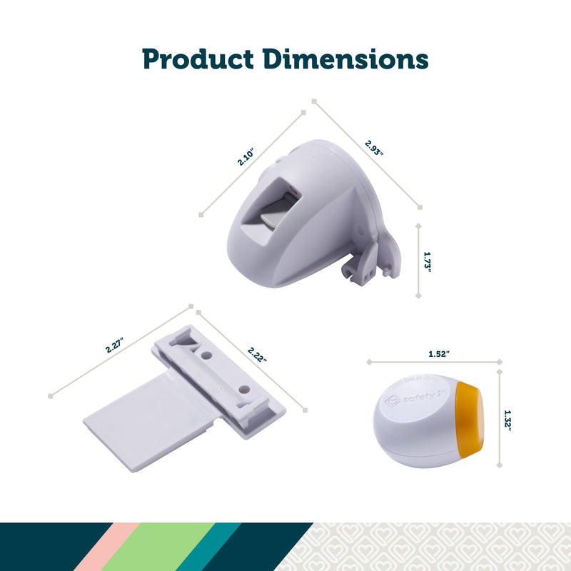 Safety 1st Adhesive Magnetic Cabinet Locks, Includes 2 Child Locks for Cabinets & Drawers, 1 Key, White 2 Locks + 1 Key