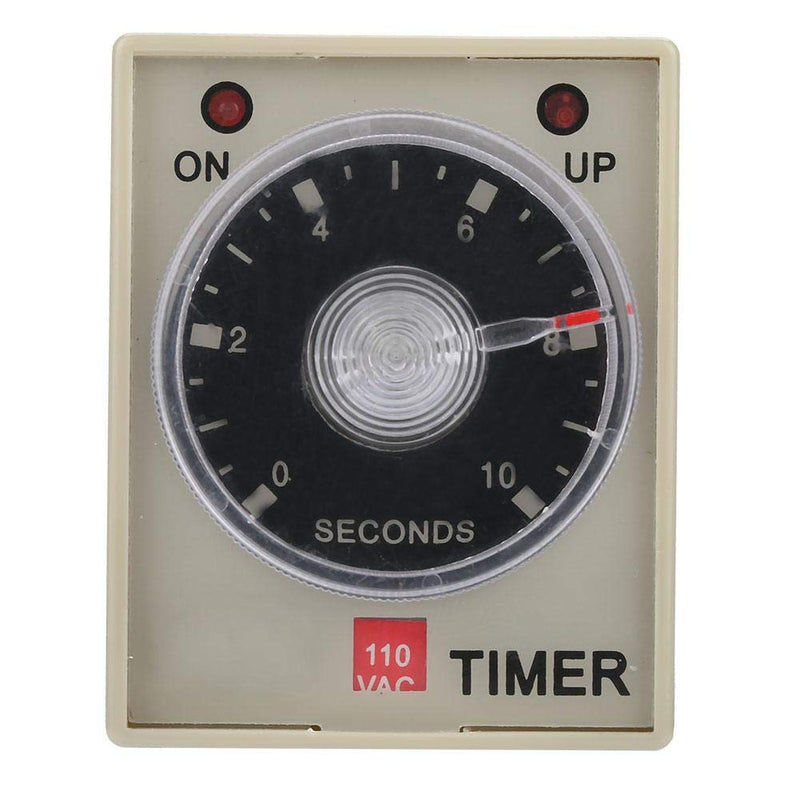 Timer Relay, Delay ON Time Relay, AH3-3 AC 110V 0-10 Seconds Knob Control Timer Relay Delay ON Time Relay with Base AC 110V
