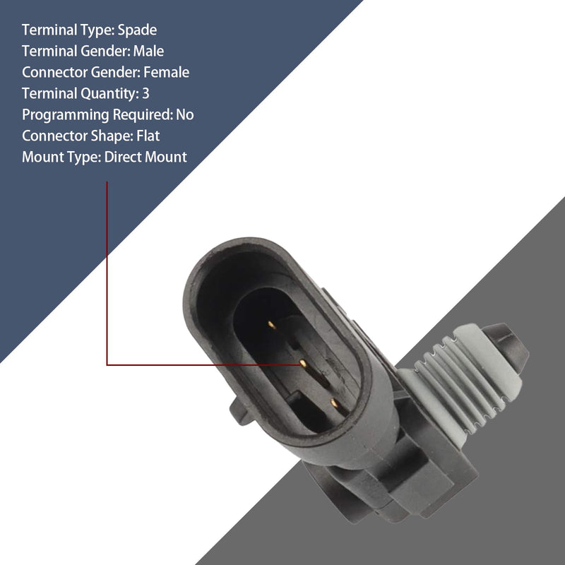 1 PC Car Fuel Tank Pressure Sensor, Vapor Vent Port Fuel Pressure Sensor, Replacement OEM #16238399, 9377680, 09377680, 16196060 Accessories, Compatible with Delphi Third Generation (Black)