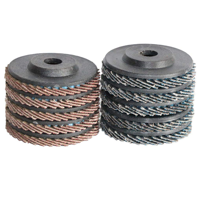 2" 10PCS Grinding Wheel Flap Discs for 2-inch Mini Air Angle Grinder, for Metal Wood and Plastic polishing 80 Grit,Power-Operated Grinding Wheels