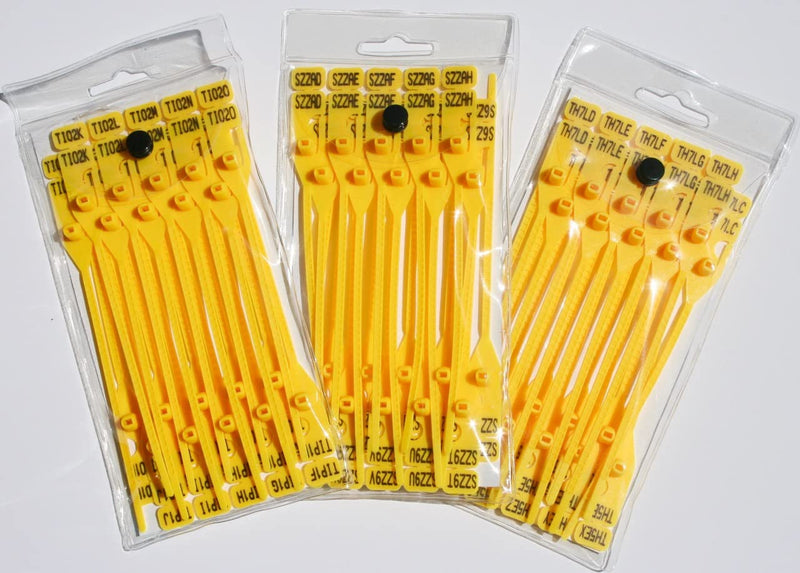 TamperTell - Tamper Evident Seals ( 3 Packs of 20 Seals = 60 Total Seals) Yellow