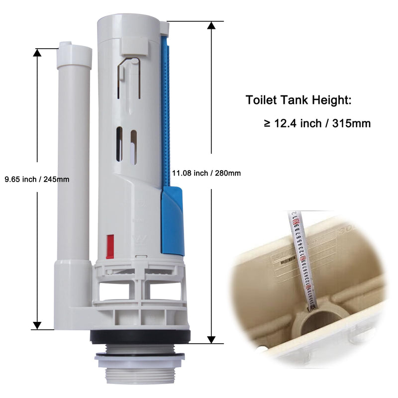 2-inch Toilet Flush Valve and Dual Top Button Kit Compatible with Kohler Persuade Curv Toilets Two-piece Model K-6355-0, Replacement part 1269696 Dual-Flush Valve