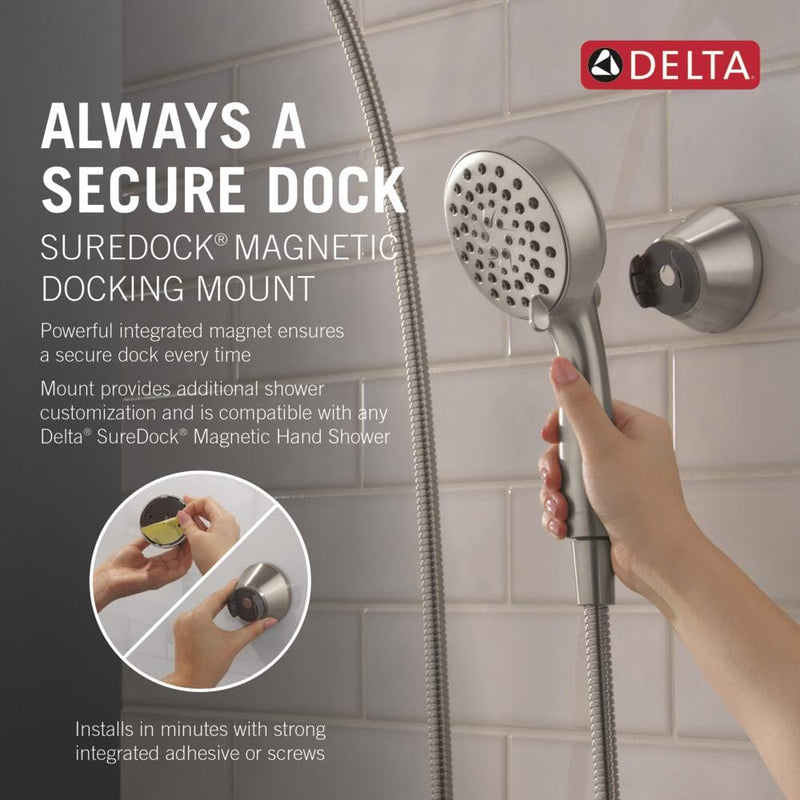 Delta SureDock Brushed Nickel Magnetic Docking Mount, SpotShield Brushed Nickel 75200SN