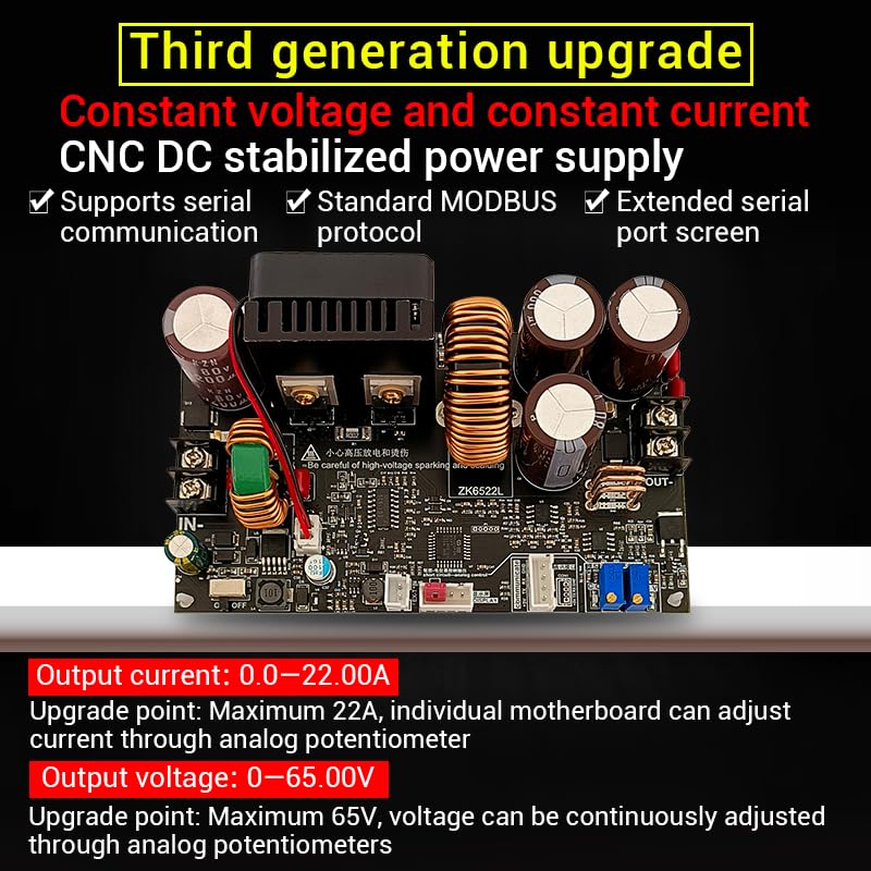 22A 1400W DC 6-75V Stabilized Voltage Power Supply Step-Down Module CNC Adjustable Voltage Regulators
