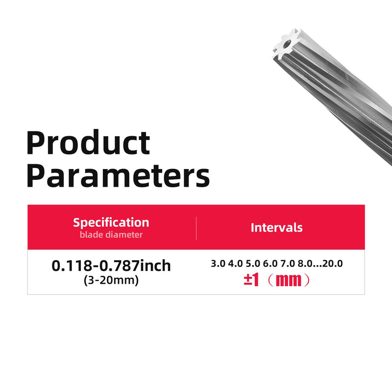 HSS Fixed Stem Guide Reamers Spiral 20mm，High Hardness H7 high Precision,1 pcs DRINYOUNG（20mm）