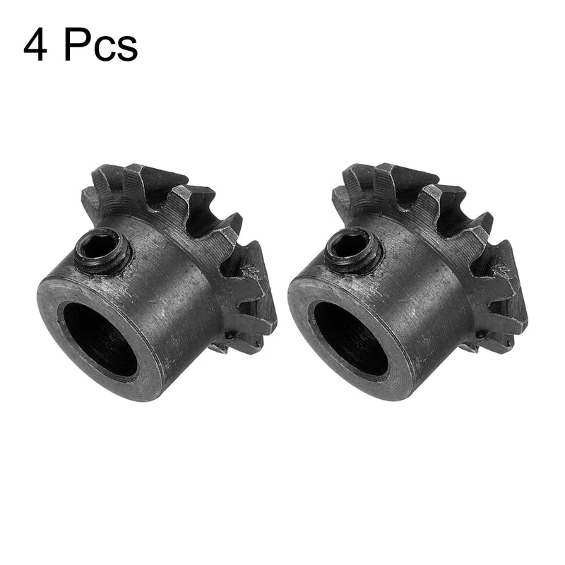 uxcell 4pcs Bevel Gear 1.5 Module 1:1 Reduction Rate 12T 8mm Hole Dia Bevel Pinion Gear Brass, 90 Degree Steering Gear for Hardware Mechanical Rotation