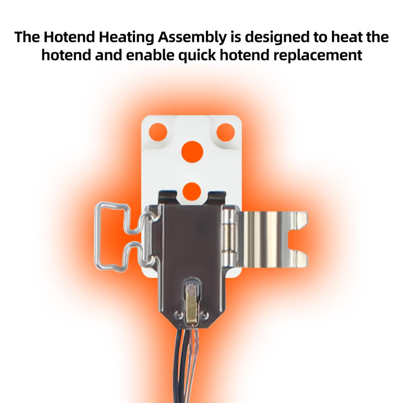 Right Hotend Heating Assembly for BambuLab H2D 3D Printer Accessories: Quick-Change Replacement with Ceramic Heater Thermistor and Mounting Base Clip
