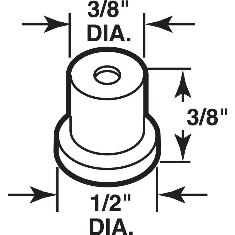 Prime-Line N 6789 Bi-Fold Door Guide Cap, 1/4 in. Inside x 1/2 in. x 3/8 in., Plastic (25 Pack)