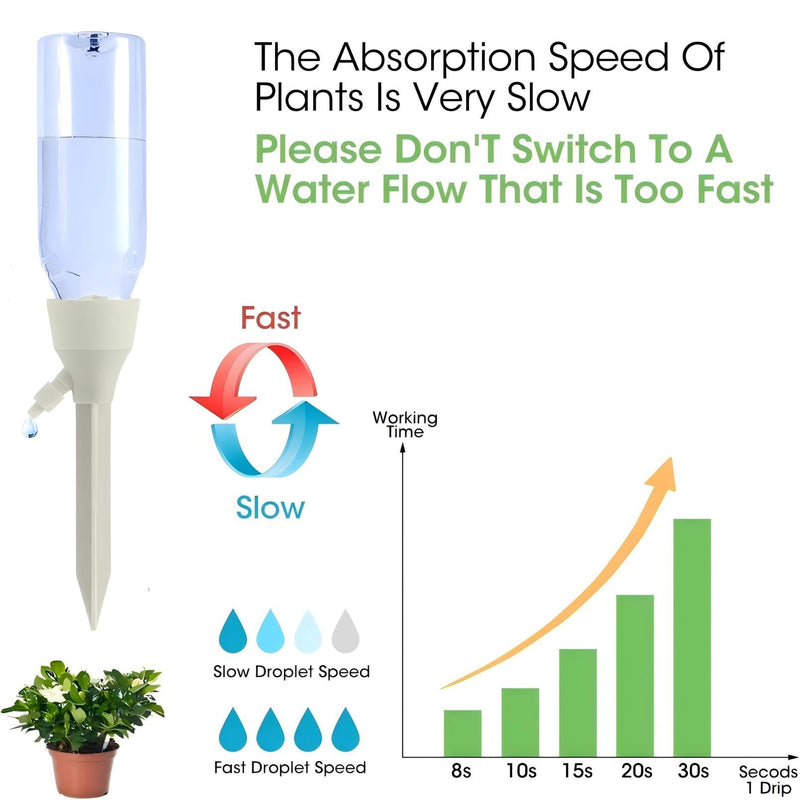 Self Watering Spikes,9PCS Automatic Plant Spikes, Self Watering Planter Insert with Adjustable Control Valve Switch for Indoor,Outdoor & Garden & Office Plants Use 9