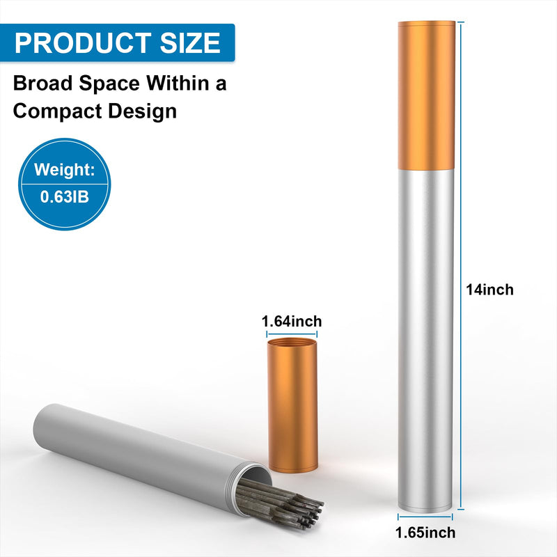 Welding rod storage tube,Ybenlld 14 Inch Metal Welding Rod Storage Airproof,Welding Rod Container,Waterproof Welding Rod Holder for Welding Rod Canister