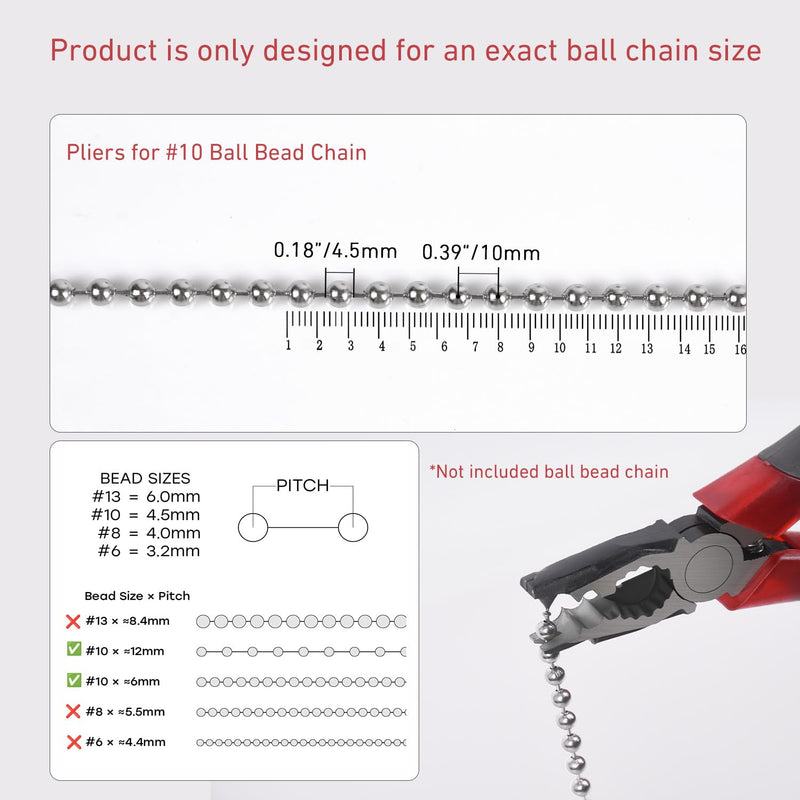 Chain Joining Pliers for #10 Ball Chain, Manual Cutting Joining Plier, Ball Metal Connector Tool Splicing Combination Pliers For Curtain Roller Blind Accessories Connector