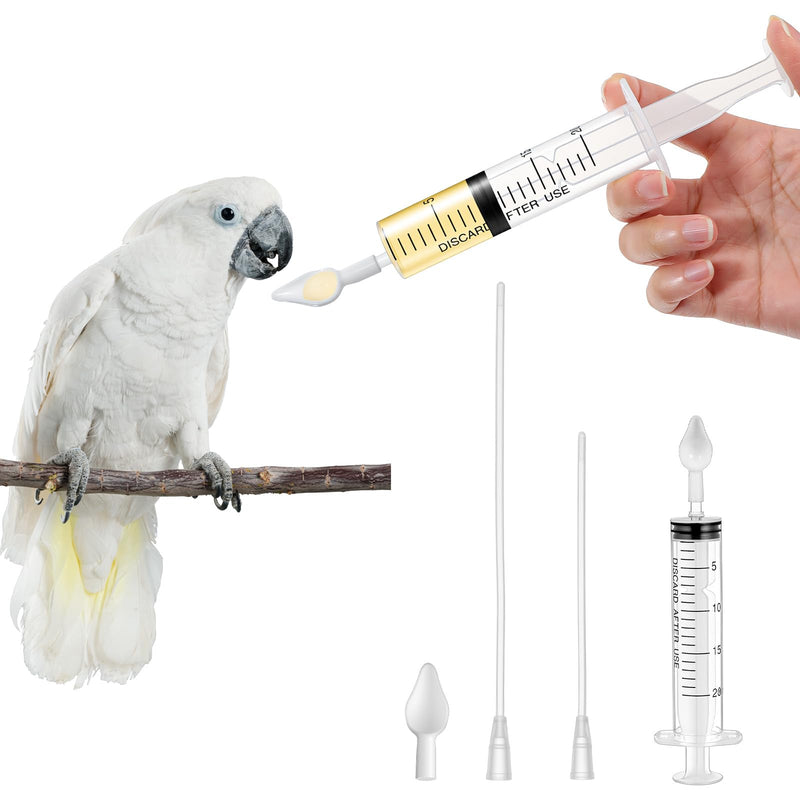 Baby Bird Feeding Syringe, Reusable Manual Bird Feeding Syringe with Spoon Tip and Soft Tube for Milk, Water, Liquid Food, Parrot, Small Pet