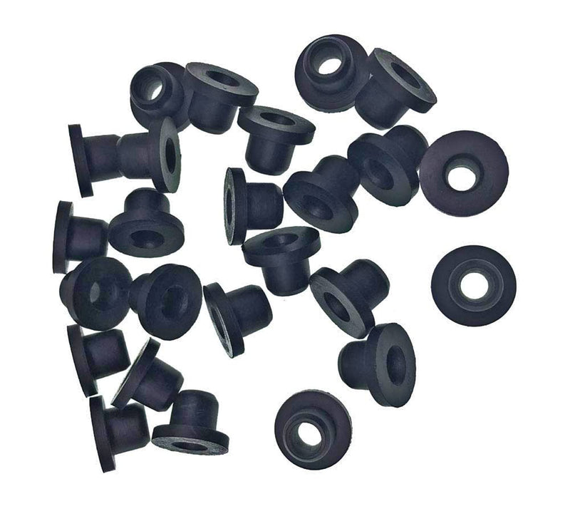 HORTIPOTS 1/4 Inch Rubber Grommet Pack of 25 Top Hat, 6 mm ID Small Tophat Grommet for OD 1/4 Inch Vinyl Rubber Tubing in Hydroponic and Irrigation Systems (Pack of 25)