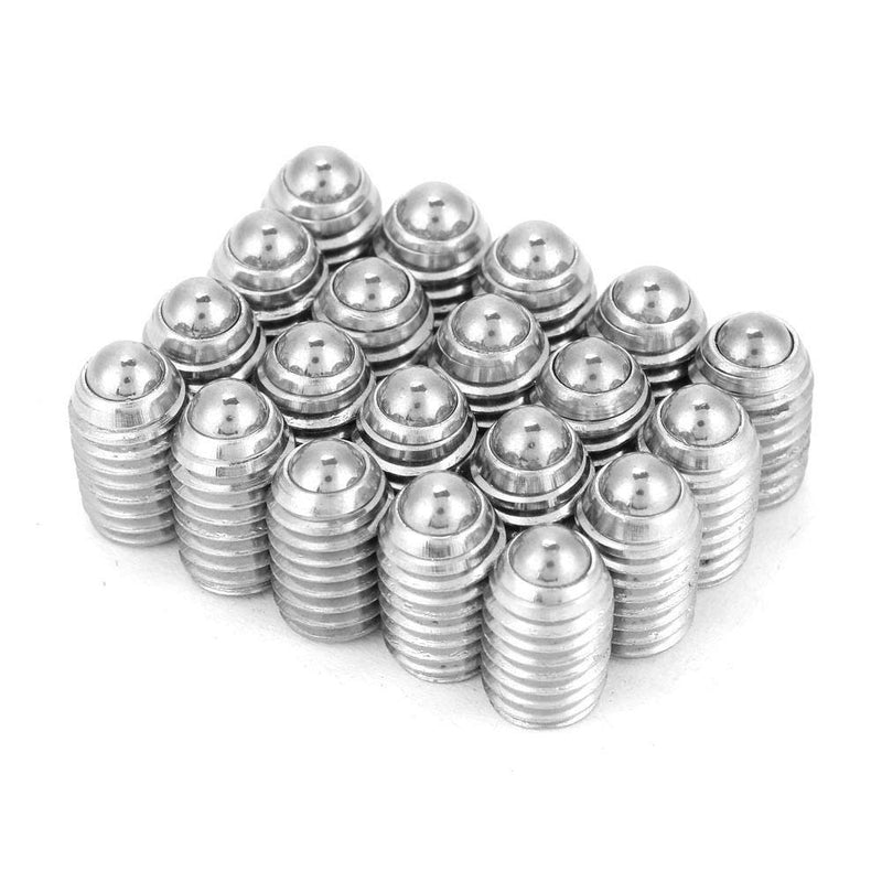 Jadeshay 20Pcs M8 Hex Socket Spring Ball Plungers 8 * 10 mm, Durable Stainless Steel Precision Threaded Push Fit Insert Screws for Lubrication and Pneumatic Tools