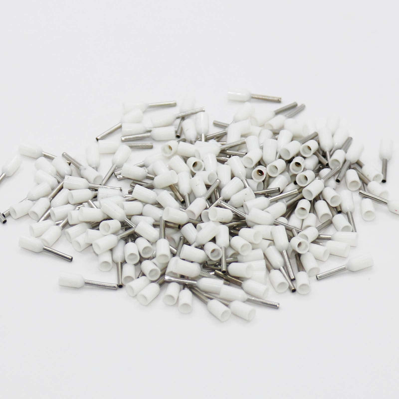 Fidioto AWG22 Wire Ferrules Terminals, 1000pcs AWG22 Terminal Connector Wire Insulated Cord Pin Ends Terminals for Electric, Industrial, Chemical Industry, Power Control System, etc. 22AWG White