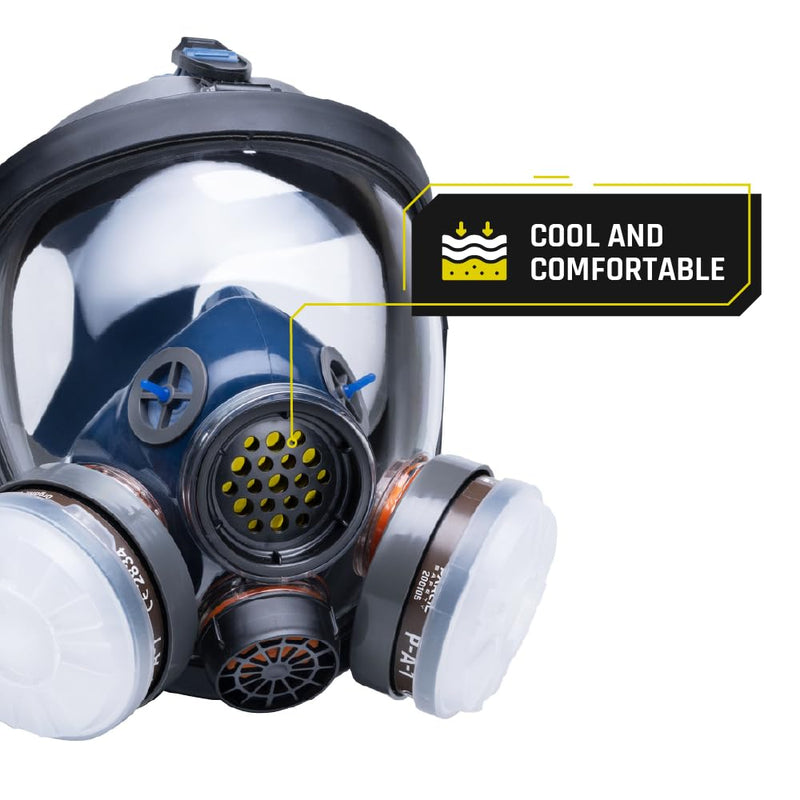 Parcil Distribution Full Face Respirator with Filter Black