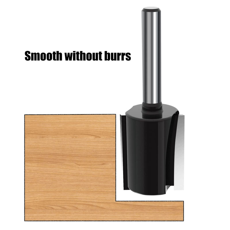 Double Flute Straight Bit Cleaning Bottom Router Bit 1/4-Inch Shank - 1/8, 3/16, 3/8, 1/2, 5/8, 3/4, 1 Inch Cutting Dia Woodwork Cutter 7PCS Straight Bit 7PCS