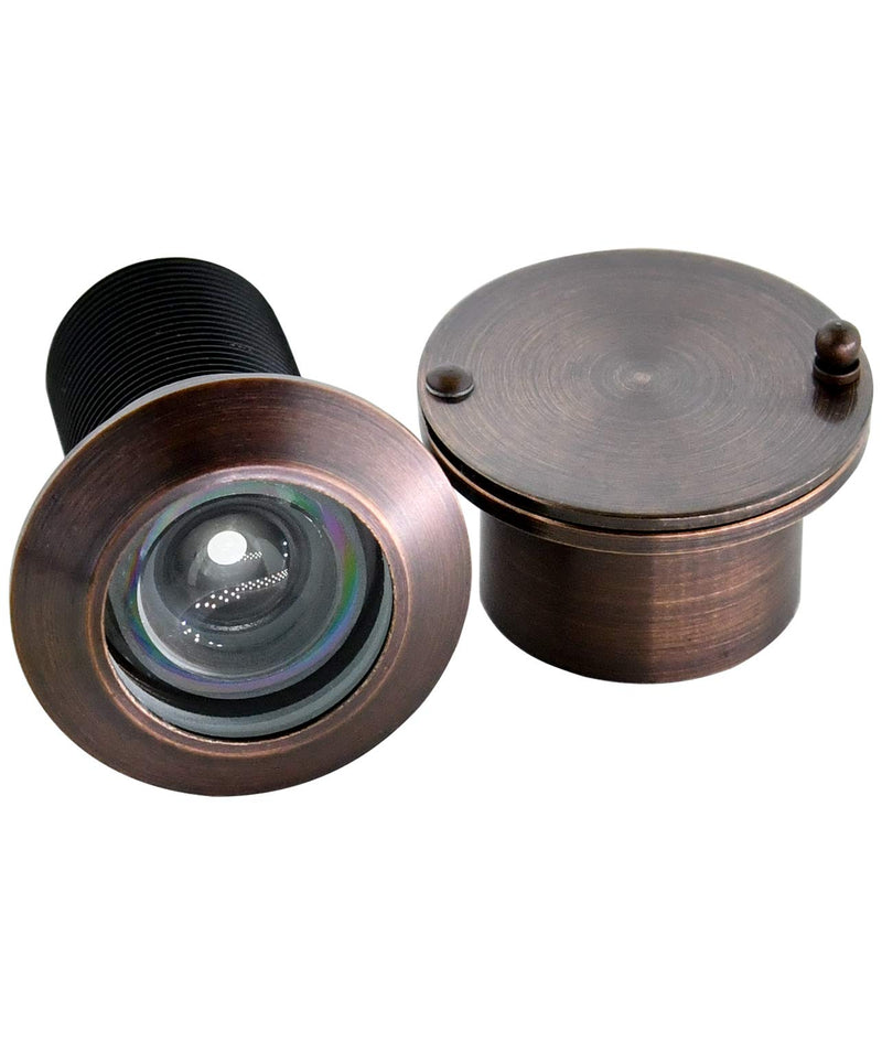 Earl Diamond - Solid Brass Door Viewer Peephole, 220-Degree Security Peephole with Heavy Duty Rotating Privacy Cover for 1-21/32" to 2-1/8" Doors for Home Office Hotel - Oil Rubbed Bronze Finish Brushed Oil Rubbed Bronze