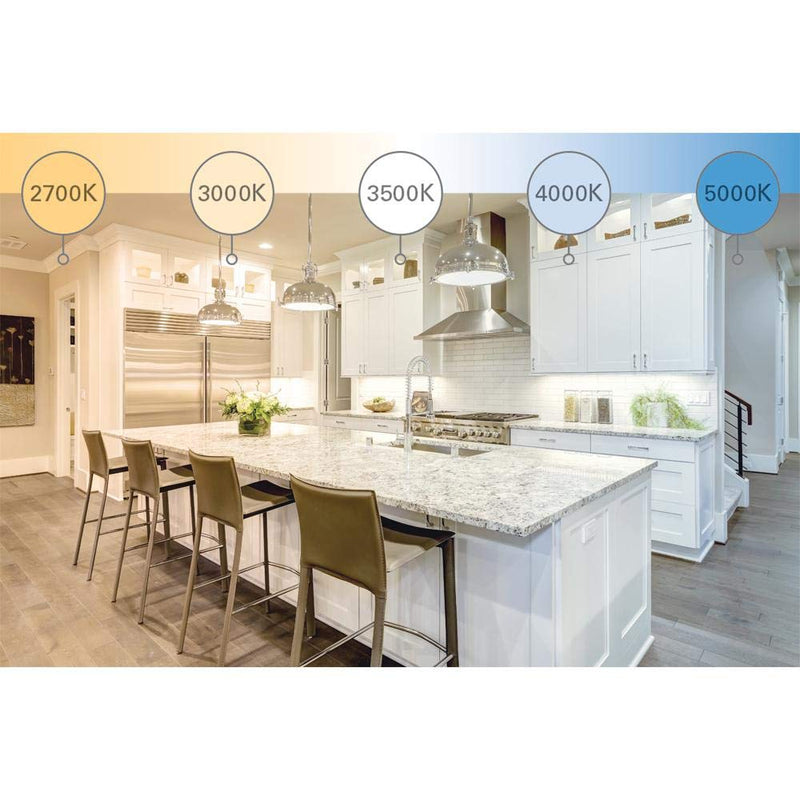 HALO BLD6089SWHR BLD 6 in. White Integrated Recessed Ceiling Light Trim at Selectable CCT (2700K-5000K), Title 20 Compliant LED Direct Mount, 6" 6 inch