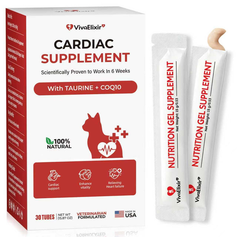 Taurine Supplement for Cats, Taurine Paste for Cats, Supports Heart & Eye Health, Boosts Energy & Vitality, Helps Maintain Healthy Cardiac Function, for Kittens & Adult Cats，30 Likable Gel Tubes