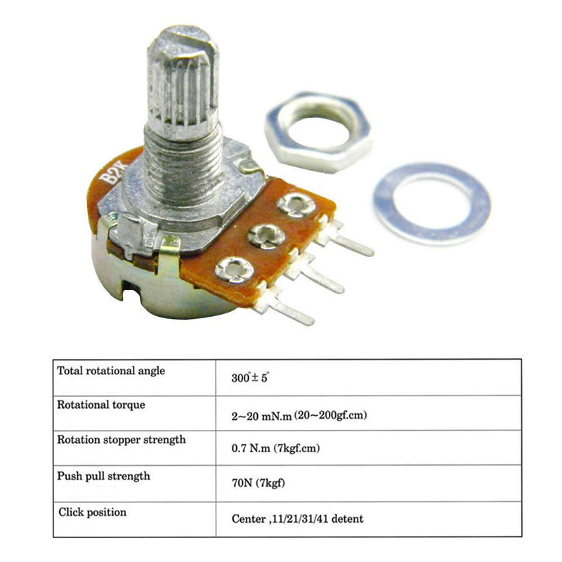 Comimark 10Pcs WH148 Type B10K Ohm Linear Taper Rotary Potentiometer Panel Pot 3 Pin