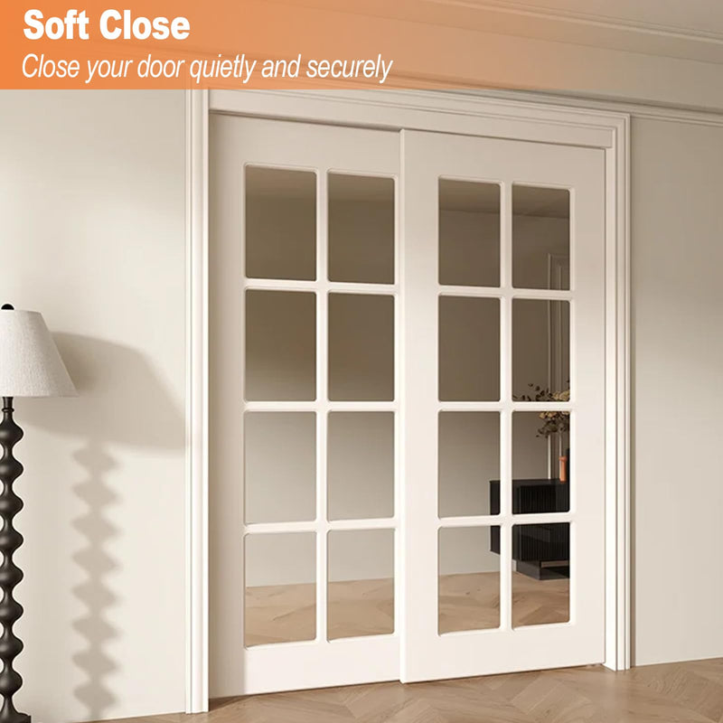 Pocket Door Soft Close Top Hanger Assemblies Fit for Johnson P/N #1060 & #1062, Sliding Door Roller Works with 100, 134F, 138F, 2610F Series Track, 1" Nylon Ball Bearing Tri-Wheel, Bi-Direction (1PC) 1PC