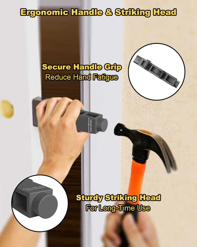 Door Latch Mortise Tool - Professional Door Latch Installation Kit for 1-3/4" or 1-3/8" Thick Door, Accurate Latch & Lock Setup, Gray