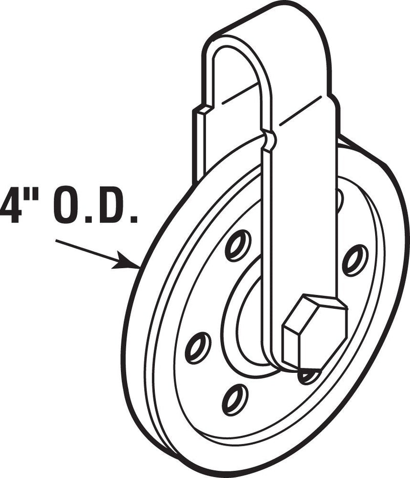 Prime-Line GD 52108 4 In. Pulley with Strap and Axle Bolt (Single Pack)