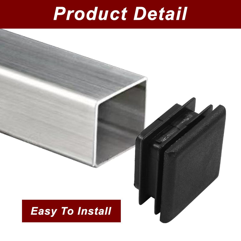 12 Pack 1 Inch (25mm) Square Plastic Plug, Square End Caps, Square Plastic End Caps Tubing Post End Cap for Square Tubing Post, Chairs and Furniture 12