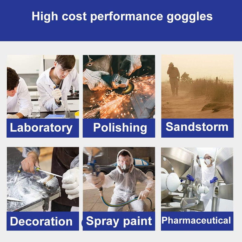 Anti-Fog Protective Safety Goggles Clear Lens Wide-Vision Adjustable Chemical Splash Eye Protection Soft Lightweight Eyewear Transparent