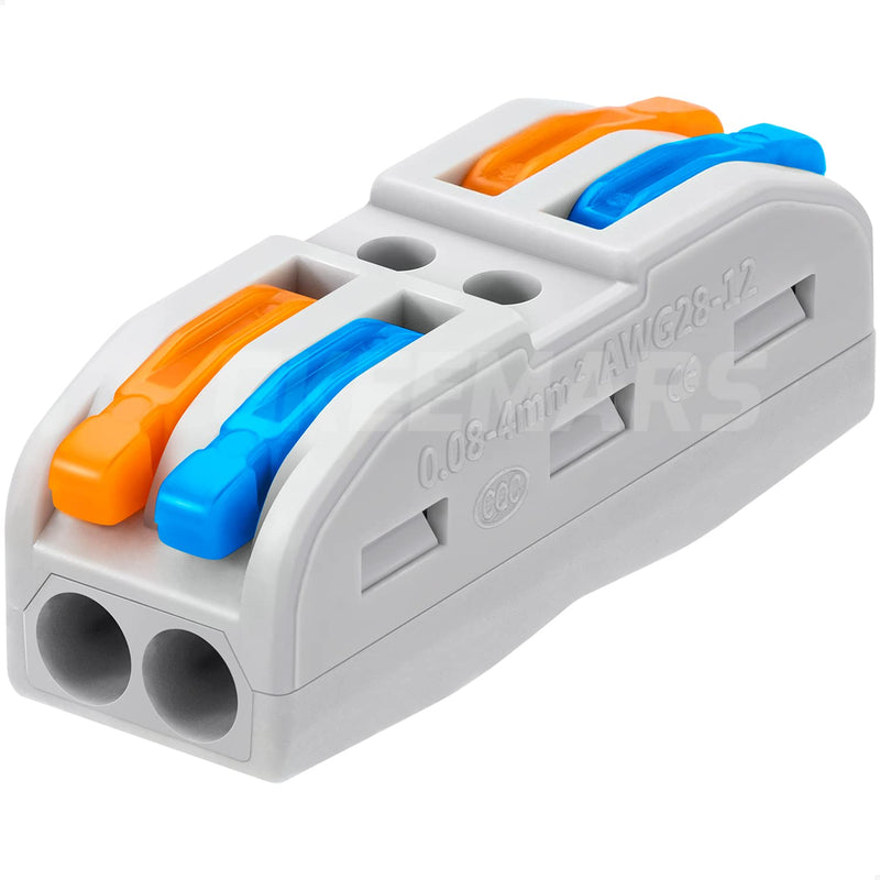 GKEEMARS 50 Pcs 2 Conductor Compact Connectors, Lever Wire Connectors Assortment Pack KV-212-50 Pcs
