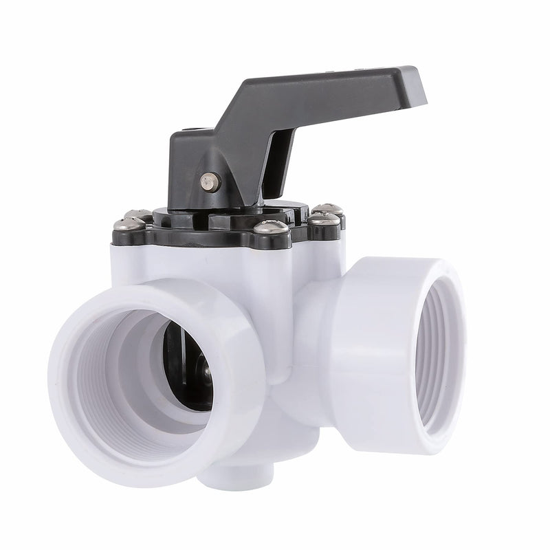 3 Way Diverter Water Valve Abplag1 1/2" Female Universal Combo Hose Adapter with Hose Clamps for Garden Pool Diverter to 1.25" or 1.5" Diameter Hose 3 Way Valve. White