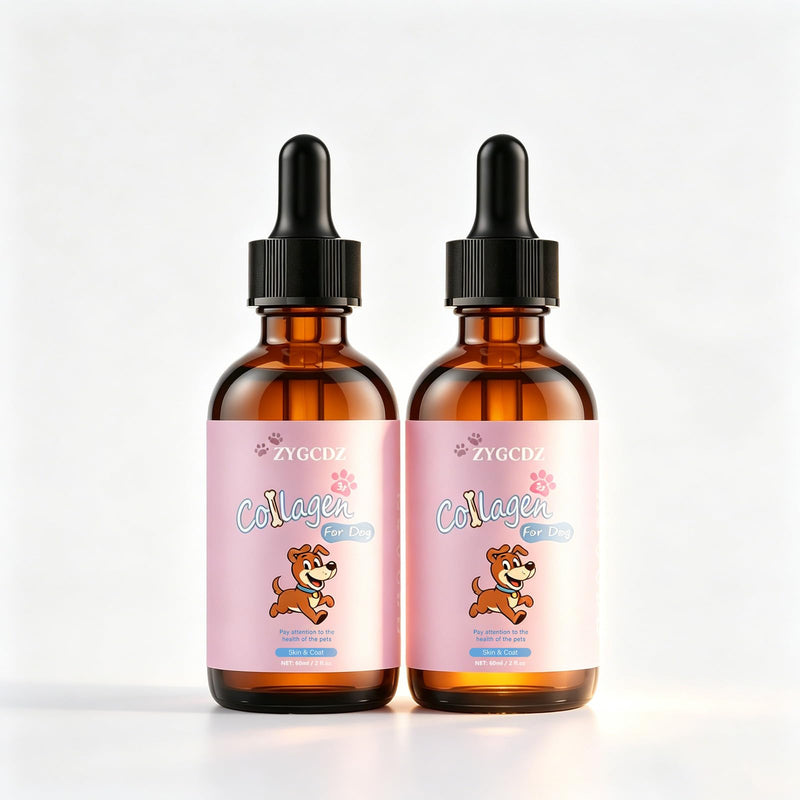 Liquid Collagen Supplement for Dogs - Supports Joint Health, Skin & Coat Vitality, and Digestive Wellness, 2 Fl Oz Premium Formula (2 Pack) (1) 1