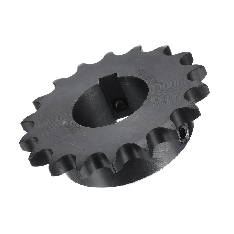 uxcell #40 Chain Roller Sprocket B Type, 1-1/4" Bore 18 Tooth Single Strand Chain Sprocket, Carbon Steel, Keyway with Set Screws