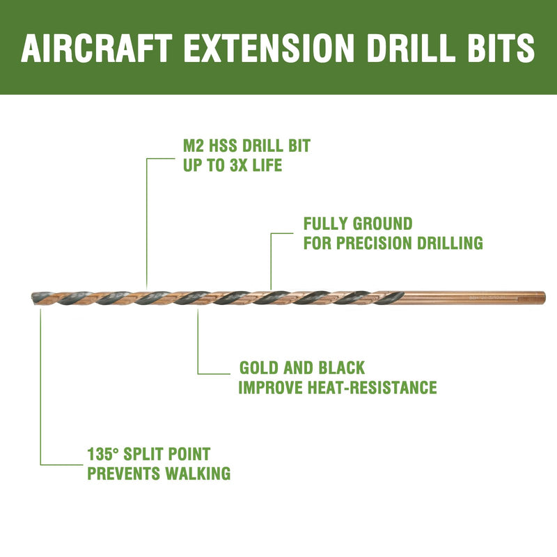 1/2 x 18 Inch Long Drill Bit M2 High Speed Steel Drilling for Wood and Metal, with 13 Inch Flute 1/2" x 18"