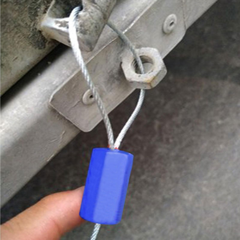 1.8mm 50PC Metal Tamper Seal Security Seal Cable Seal for Trailer Truck Container Shipping Seals, Numbered, Pull Tight Steel Wire Seals, 12 Inches, Blue 50 PCs