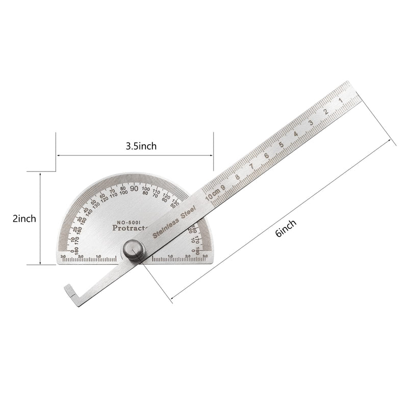 Angle Protractor,Stainless Steel Angle Ruler Finder 0-180 Degrees,10 cm Woodworking Ruler, Angle Measure Tool, Angle Finder Ruler, Craftsman Angle Measure Tool