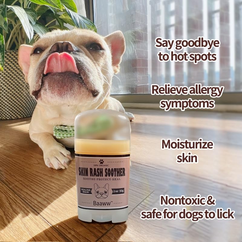 Dog Skin Rash Soother, Stick 2OZ, Allergy and Itch Relief for Dogs, Skin Moisturizer, Organic & All-Natural, Dog Moisturizer for Dry Skin, Dog Lotion, Ultimate Healing Balm, Dog Rash Cream 59 ML 2.0 - PawsPlanet Australia