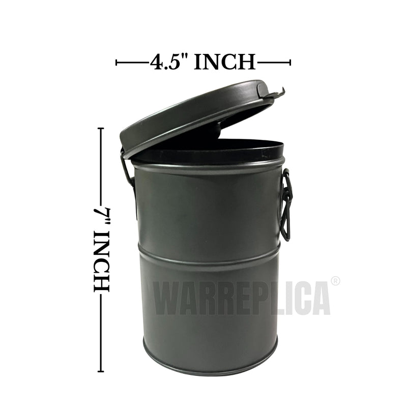 warreplica WW1 German M1916 Gas Mask Canister|Authentic Reproduction WWI Metal Respirator Tin Carrier Case|Great War Military Collectible Storage Container|Imperial German Army Militaria, Olive Drab