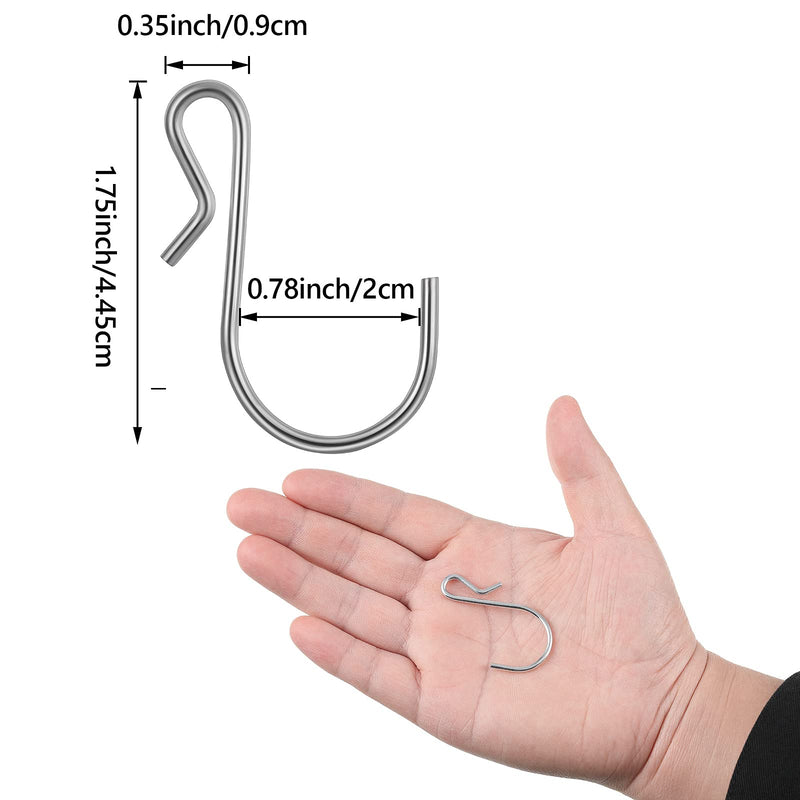 Funrous S Shaped Metal Hooks Clip, S Shaped Hooks Stainless Steel Metal Hangers, Suitable for Indoor and Outdoor, Bathroom, Kitchen Lights, Hanging Hooks for DIY Crafts, Key Chain, Silver (40 Pieces) 40