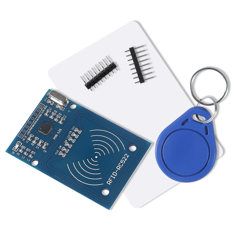 4Pcs RC522 RFID Module Kit RF RC522 Reader IC Card Sensor Module with S50 White Card and Key Ring RFID Sensor Module 4PCS