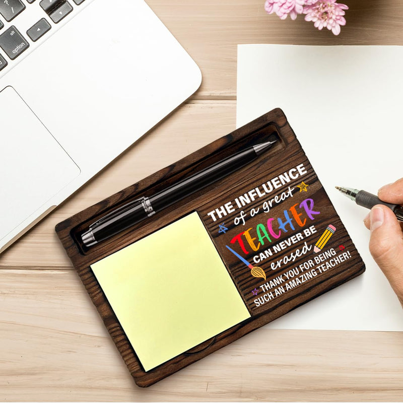 Thank You Teacher Gifts for Women Men Sticky Note Holder Teacher Appreciation Gifts The Influence of a Great Teacher Can Never Be Erased Self-Stick Note Pad Holders Home Office Decor