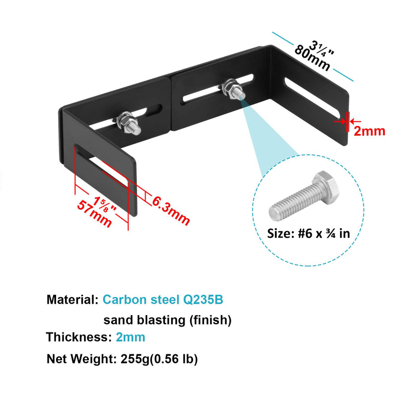 4 Sets(12 Pieces) Adjustable Universal Mounting Bracket for CB/Ham Radio Transceiver & Scanners, Adjust from 6" to 10" in Width