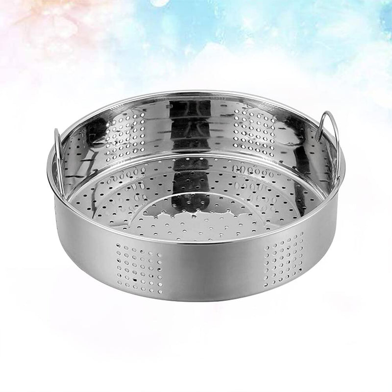 UPKOCH Stainless Steel Steamer Insert 9.84 Inch Food Steamer Basket with Dual Handles Multi-Vent Steaming Grid for Dumplings Bao Buns Kitchen Cooking 25cm