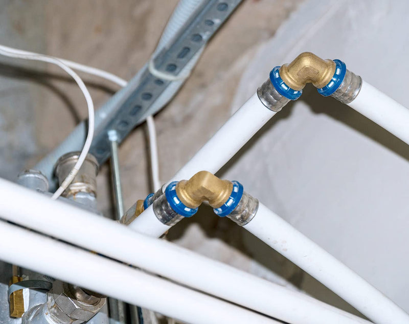 25/50/100 Pack PEX Fittings, 1/2" Fittings/ 3/4" Fittings, PEX Elbow/Tee/Straight Coupling Fittings, Brass PEX Fittings for PEX Tubing Pipe (1/2" Elbow, 25) 25 × 1/2" Elbow
