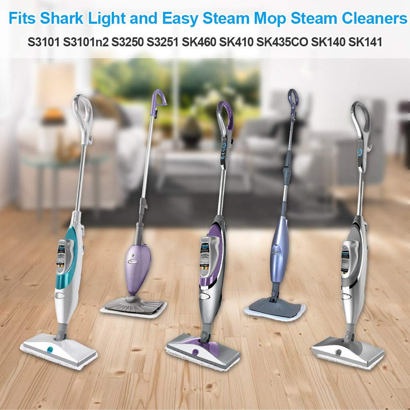 Fushing 7Pcs Steam Mop Pads, Washable Microfiber Cleaning Steamer Replacement Pads for Shark Steam & Spray Mop S3101 S3251 SK460 SK410 S3101n2 S3250 SK435CO SK140 SK141,White White