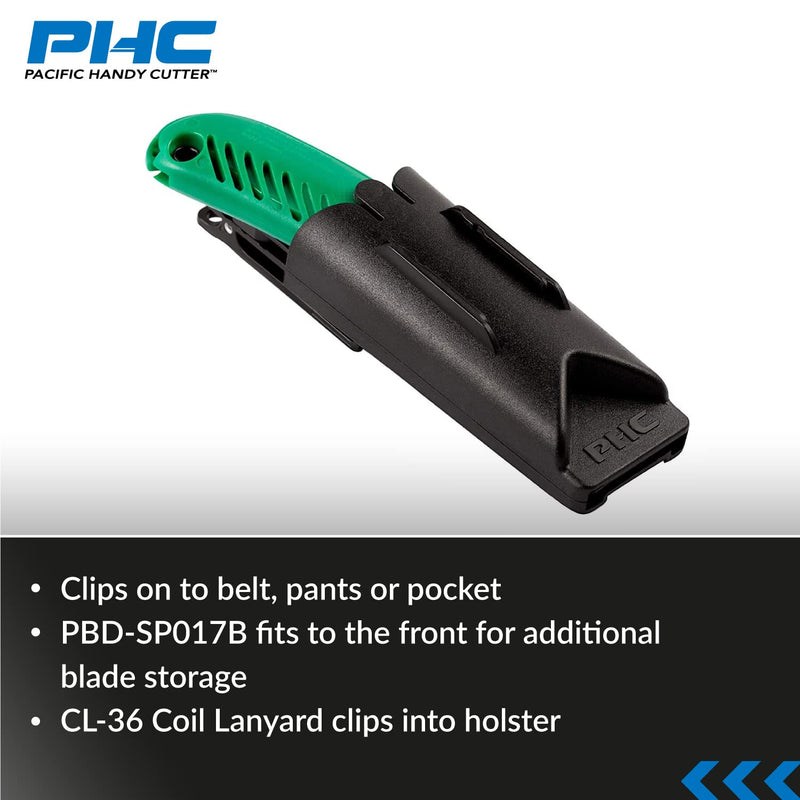 Pacific Handy Cutter UKH423 Plastic Swivel Holster for S5, S4 and S4S, Clips on Belts, Pants and Pockets, Safety Holster for Box Cutters and Utility Knives, Black (New A41005-7)
