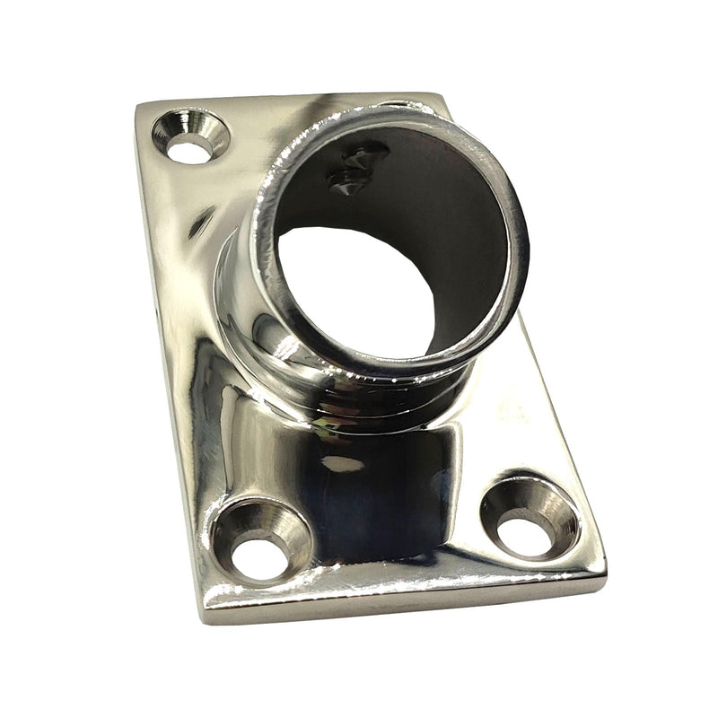 60 Degree Boat Deck Handrail Rail Fitting Rectangular Base 316 Marine Grade Stainless Steel for 1" Tube 2 Pack